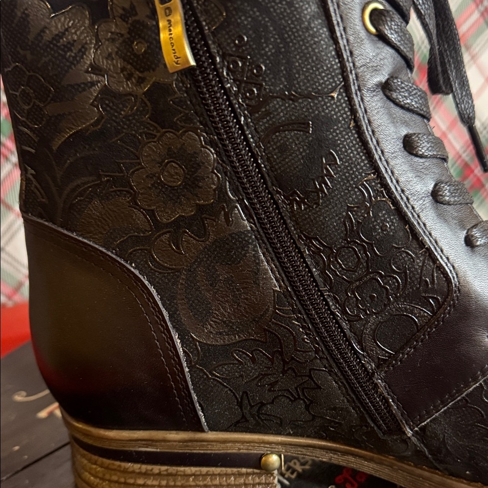 Black Lace-Up Ankle Boots - Picture 4 of 11